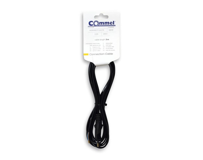 KABEL PRIKLJUČNI S EURO UTIKAČEM 3m, 2x0,75mm2, 2,5A, 250V, CRNI