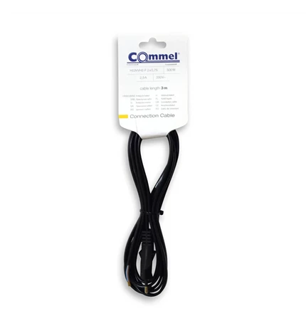 KABEL PRIKLJUČNI S EURO UTIKAČEM 3m, 2x0,75mm2, 2,5A, 250V, CRNI