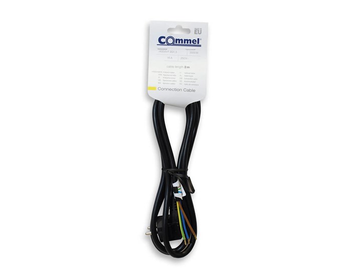 KABEL PRIKLJUČNI 2m, 3x1,5mm2, 16A, 250V,3500W, CRNI