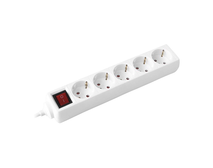 KABEL PRODUŽNI 1,4m, 3x1mm2, 5 UTIČNICA S PREKIDAČEM 16A,250V,3500W, BIJELI