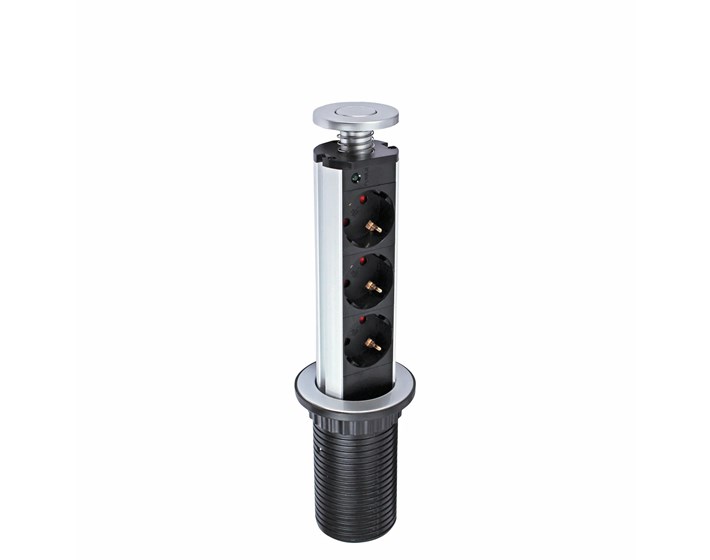 UTIČNICA POP UP 1,8m, 3x1,5mm2 3 UTIČNICE ŠUKO,16A, 250V, 3500W