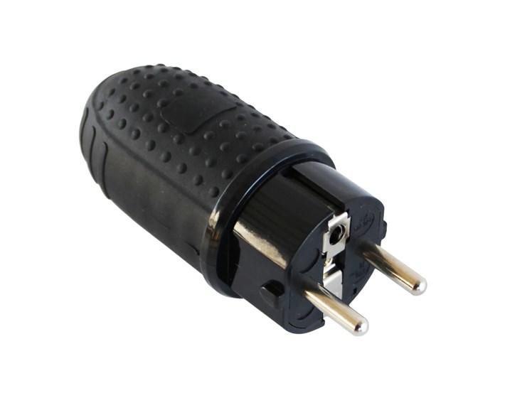 UTIKAČ ŠUKO S KONT.ZA UZEMLJENJE 16A,250V, IP44, GUMENI CRNI