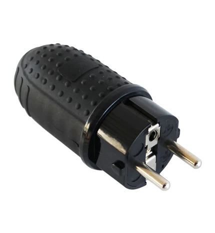 UTIKAČ ŠUKO S KONT.ZA UZEMLJENJE 16A,250V, IP44, GUMENI CRNI