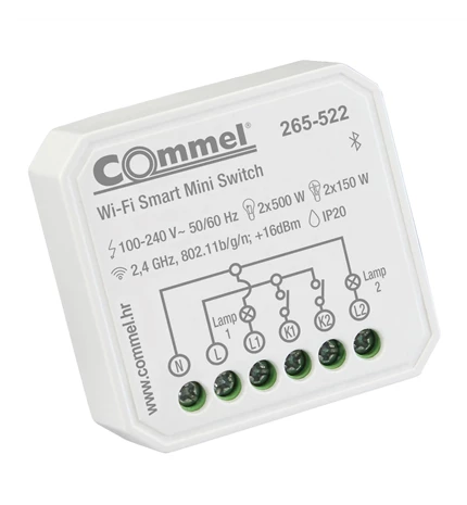 PREKIDAČ WiFi MINI DVOSTRUKI 2x5A,2x150W/2x500W,100-240V, 2,4GHz,802.11b/g/n +16