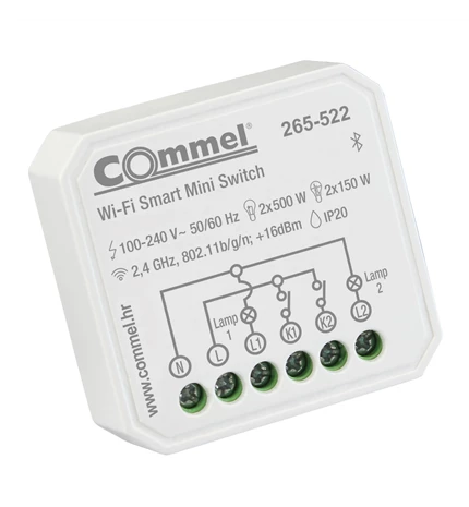 PREKIDAČ WiFi MINI DVOSTRUKI 2x5A,2x150W/2x500W,100-240V, 2,4GHz,802.11b/g/n +16