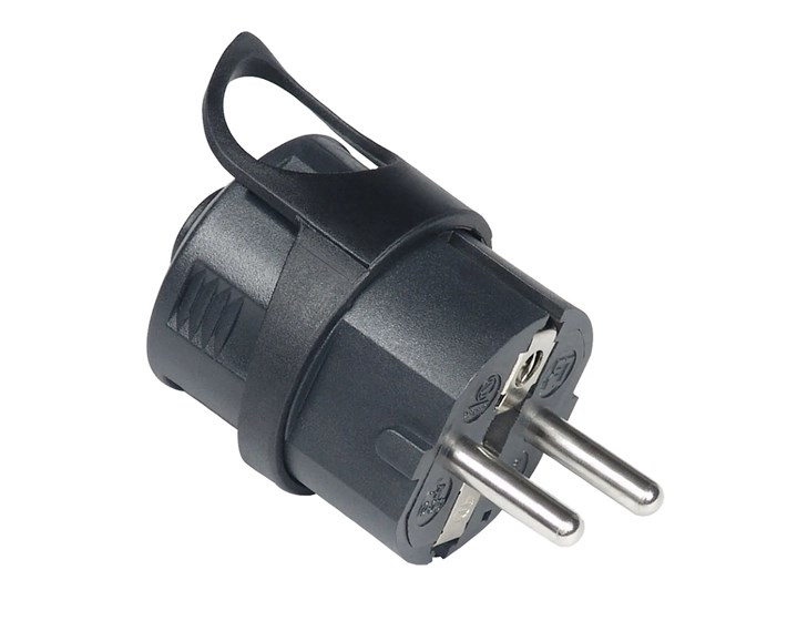 UTIKAČ ŠUKO RAVNI S KONT.ZA UZEMLJENJE 16A,250V, CRNI
