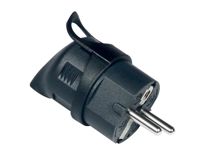 UTIKAČ ŠUKO KUTNI S KONT.ZA UZEMLJENJE 16A,250V, CRNI