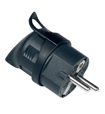 UTIKAČ ŠUKO KUTNI S KONT.ZA UZEMLJENJE 16A,250V, CRNI