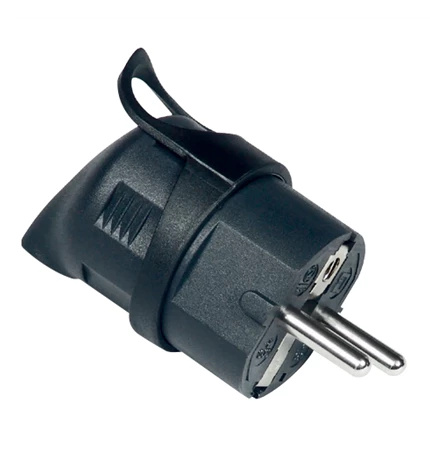UTIKAČ ŠUKO KUTNI S KONT.ZA UZEMLJENJE 16A,250V, CRNI