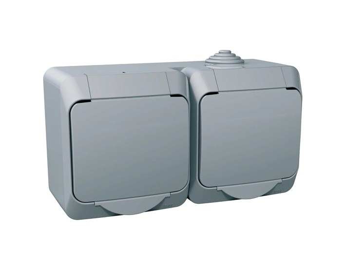 UTIČNICA OG II PVC DUPLA 16A IP44 SIVA CEDAR
