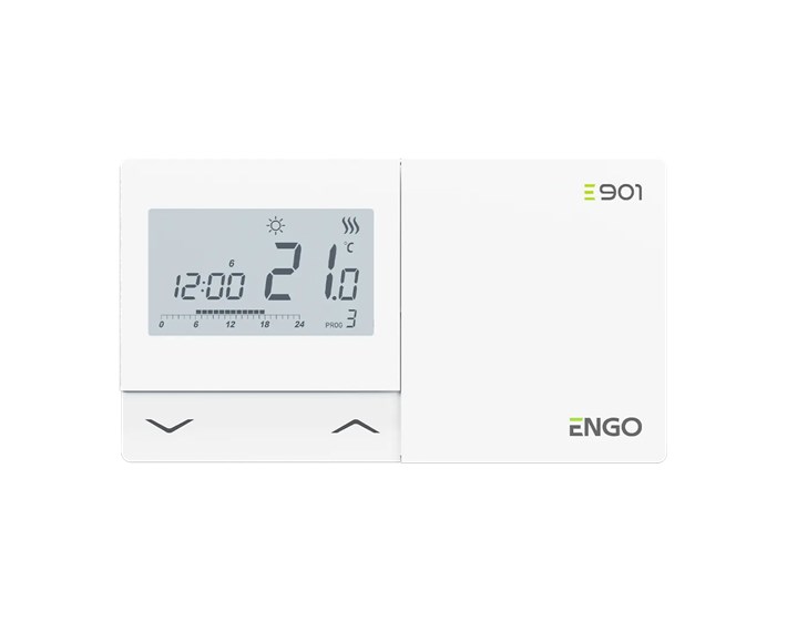 TERMOSTAT ENGO 901 ŽIČNI TJEDNI ,NAPAJ.BATERIJA, BIJELI E901 932322911