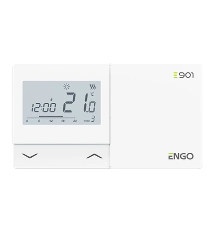 TERMOSTAT ENGO 901 ŽIČNI TJEDNI ,NAPAJ.BATERIJA, BIJELI E901 932322911