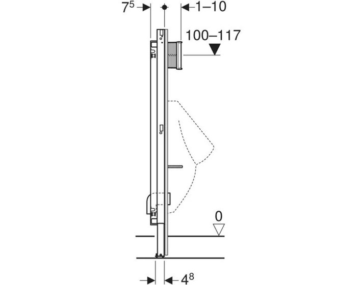 ELEMENT UGRADBENI ZA PISOAR GEBERIT DUOFIX 112-130cm, ZA GLA.RAS. 111.676.00.1