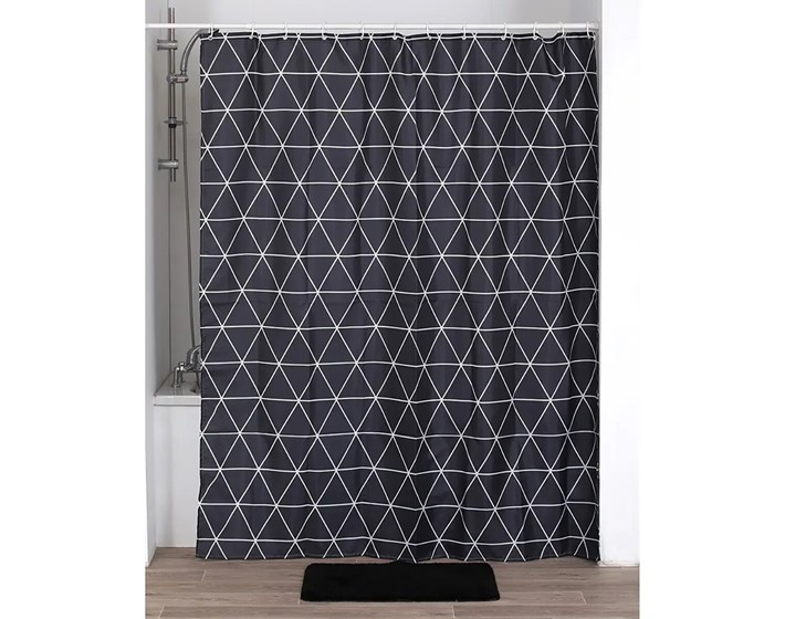 ZAVJESA ZA KADU + 12 BIJELIH PP KUKICA 180X200 CM, POLIESTER, OSAKA, TENDANCE