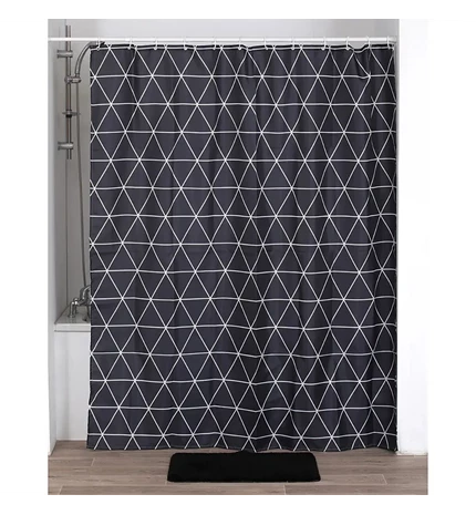 ZAVJESA ZA KADU + 12 BIJELIH PP KUKICA 180X200 CM, POLIESTER, OSAKA, TENDANCE