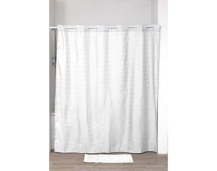 ZAVJESA ZA KADU S INTEGRIRANIM ALKAMA 180X200CM POLIESTER, BIJELA, TENDANCE