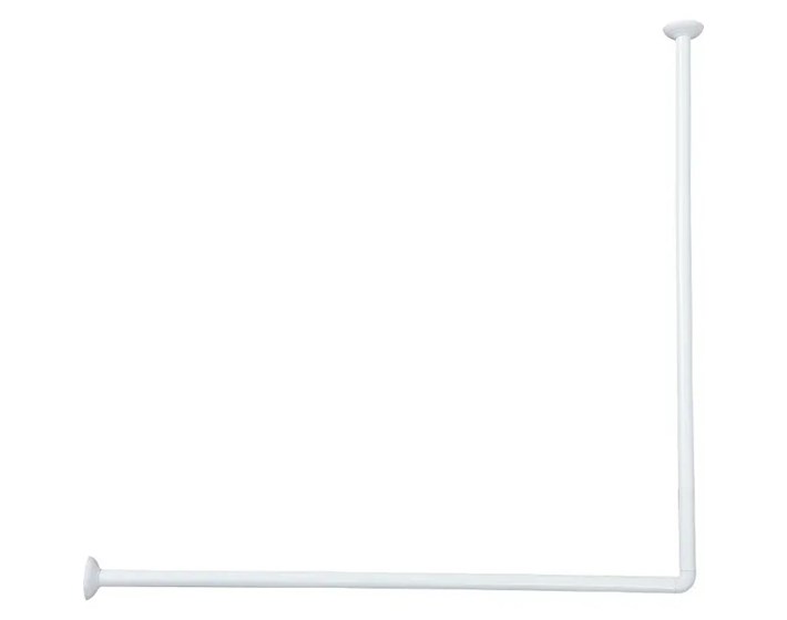 DRŽAČ ZAVJESE ZA KADU KUTNI 90X90 CM, ALUMINIJ, BIJELI, TENDANCE