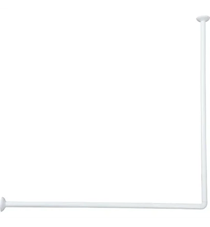 DRŽAČ ZAVJESE ZA KADU KUTNI 90X90 CM, ALUMINIJ, BIJELI, TENDANCE