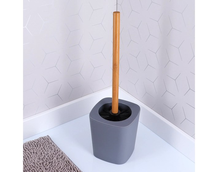 ČETKA WC PISA GUMA/BAMBUS, SIVA, TENDANCE