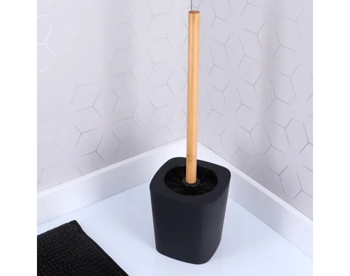 ČETKA WC PISA GUMA/BAMBUS, CRNA, TENDANCE