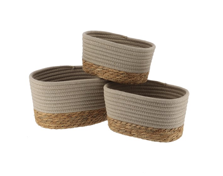 SET KOŠARA 3/1, MORSKA TRAVA/PAMUK, BEŽ/NATUR, TENDANCE