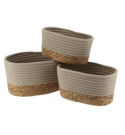 SET KOŠARA 3/1, MORSKA TRAVA/PAMUK, BEŽ/NATUR, TENDANCE