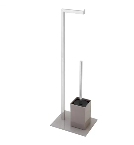 DRŽAČ TOLETNOG PAPIRA I WC ČETKE 70,5 cm, KROMIRANI ČELIK /PVC/KALJANO STAKLO, B