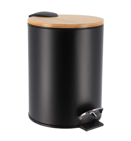 KANTA ZA SMEĆE NA PEDALU 2,5L SOFT CLOSE METAL-BAMBUS, CRNA, TENDANCE