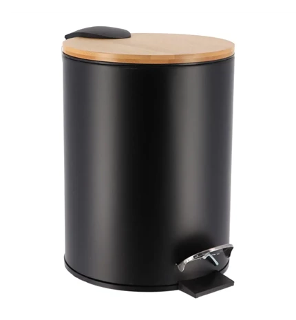 KANTA ZA SMEĆE NA PEDALU 2,5L SOFT CLOSE METAL-BAMBUS, CRNA, TENDANCE