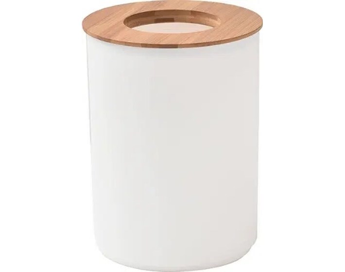 KANTA ZA SMEĆE S BAMBUS POKLOPCEM 5L PP, BIJELA, TENDANCE