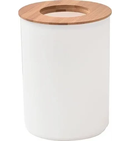 KANTA ZA SMEĆE S BAMBUS POKLOPCEM 5L PP, BIJELA, TENDANCE