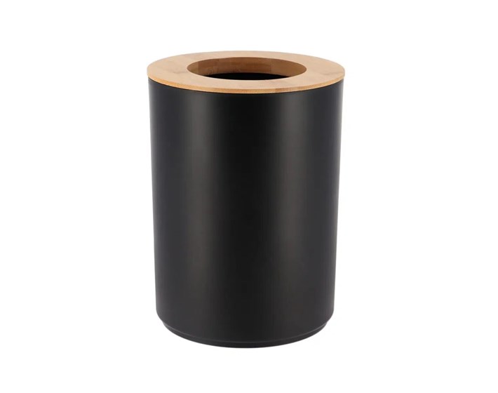 KANTA ZA SMEĆE S BAMBUS POKLOPCEM 5L PP, CRNA, TENDANCE