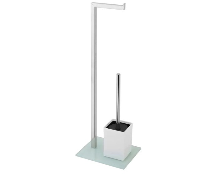 DRŽAČ TOLETNOG PAPIRA I WC ČETKE 70,5 cm, KROMIRANI ČELIK /PVC/KALJANO STAKLO, B