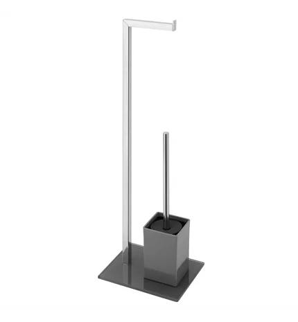 DRŽAČ TOLETNOG PAPIRA I WC ČETKE 70,5 cm, KROMIRANI ČELIK /PVC/KALJANO STAKLO, S