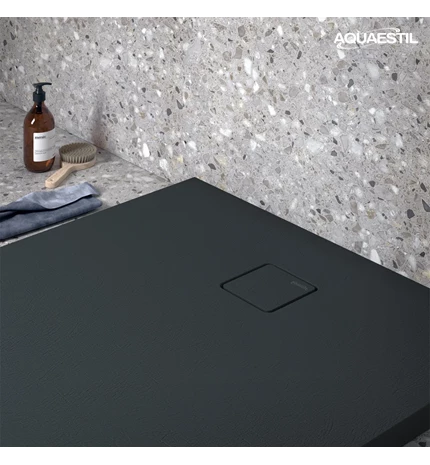 KADA TUŠ 100x90x3,5cm,OTVOR SIFONA fi90,STONE DeLUXE,CRNA
