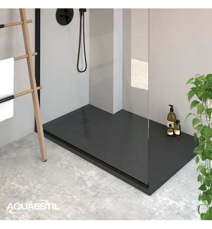 KADA TUŠ 120x80 OTVOR SIFONA fi90 STONE,CRNA