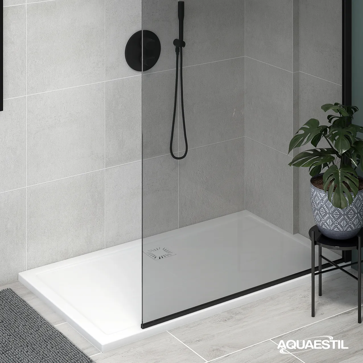 KADA TUŠ 120x80x3,5cm, OTVOR SIFONA fi90 TESO DeLUXE
