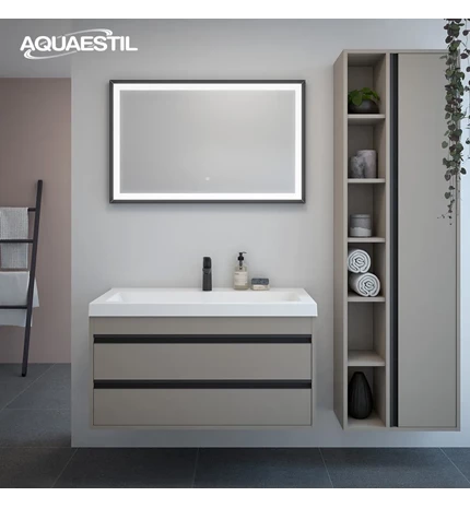 OGLEDALO CONNECT BLACK LxDxH 60x4x63,5, CRNI OKVIR