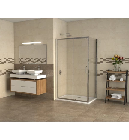 VRATA TUŠ KLIZNA ATLAS 120x195 KROM/PROZIRNO STAKLO 6mm
