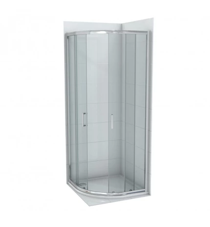 KABINA TUŠ POLUKRUŽNA 90x90x195 ATLAS KROM PROZIRNO STAKLO 6mm