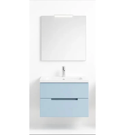 BAZA IRIS 60cm S UMIVAONIKOM 2 LADICE,OGLEDALO 60x80 cm I LED SVJETILJKA BLU PAS
