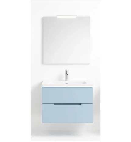 BAZA IRIS 60cm S UMIVAONIKOM 2 LADICE,OGLEDALO 60x80 cm I LED SVJETILJKA BLU PAS