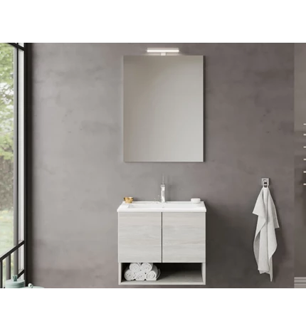 BAZA OSLO 60cm S UMIVAONIKOM 2 VRATA,OGLEDALO 60x80 cm I LED SVJETILJ.ROVERO BIA
