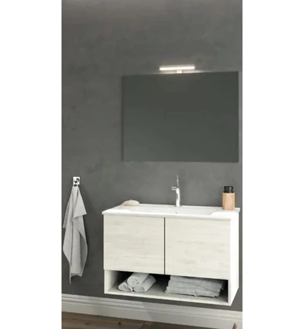 BAZA OSLO 80cm S UMIVAONIKOM 2 VRATA,OGLEDALO 60x80 cm I LED SVJETILJ.ROVERO BIA