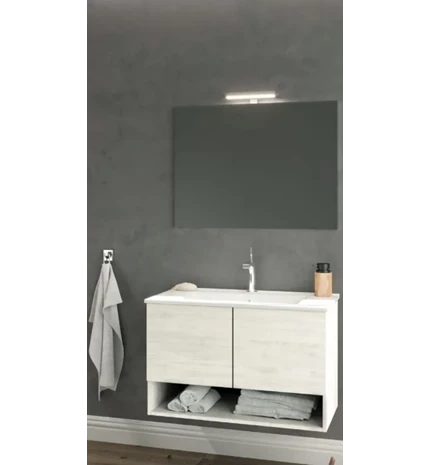BAZA OSLO 80cm S UMIVAONIKOM 2 VRATA,OGLEDALO 60x80 cm I LED SVJETILJ.ROVERO BIA