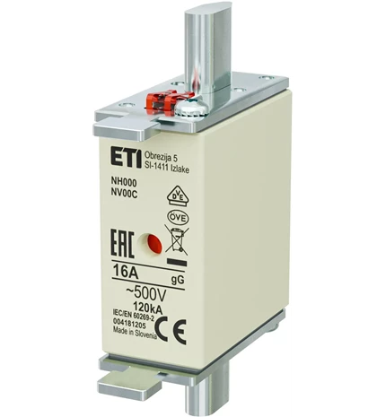 PATRONA NH000 gG 16A/500V  (3/120)