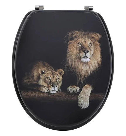 DASKA ZA WC ŠKOLJKU TENDANCE MDF SA INOX OKOVIMA, AFRICA