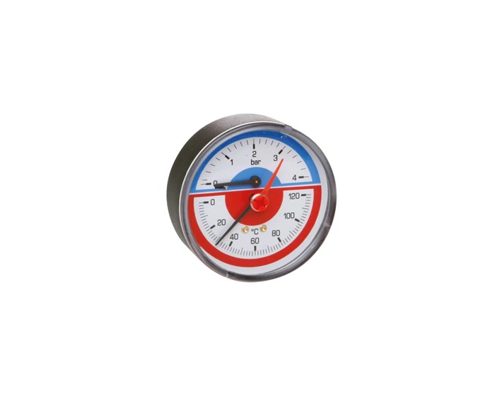 TERMOMANOMETAR 0-4 bara, 0-120 °C, 1/2", fi 80 mm AKSIJALNI