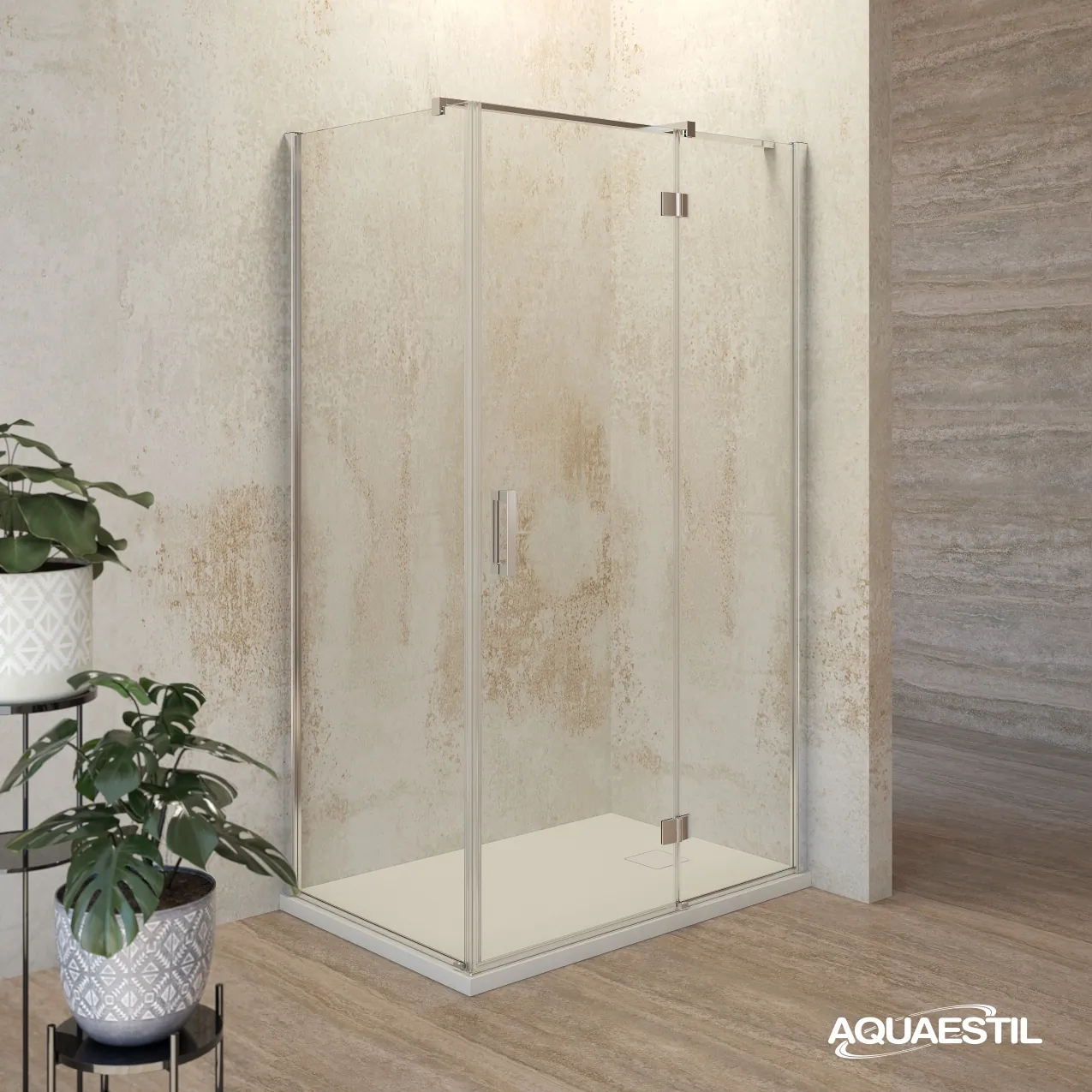 VRATA TUŠ AURORA D 90 LIJEVA SILVER/PROZIRNO
