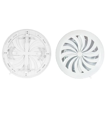 ODZRAČNIK PVC fi 150/80 mm PODEŠAVAJUĆI S MREŽICOM BIJELI